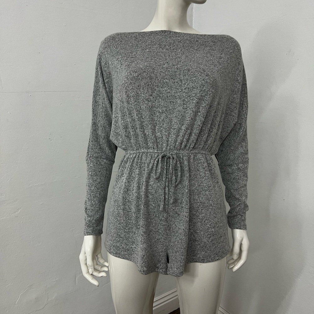 Cozy Gray Long Sleeve Romper